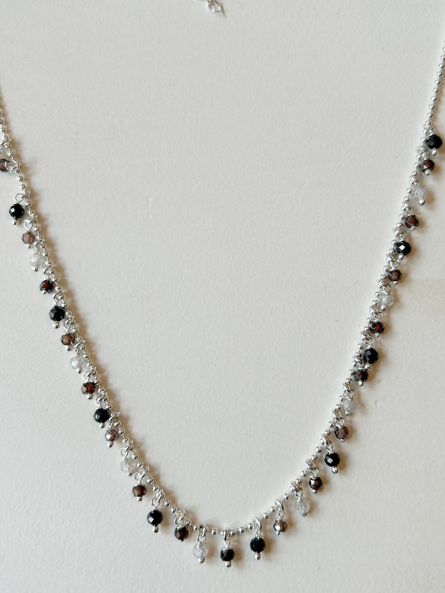 Halskette Zirkon braun-schwarz