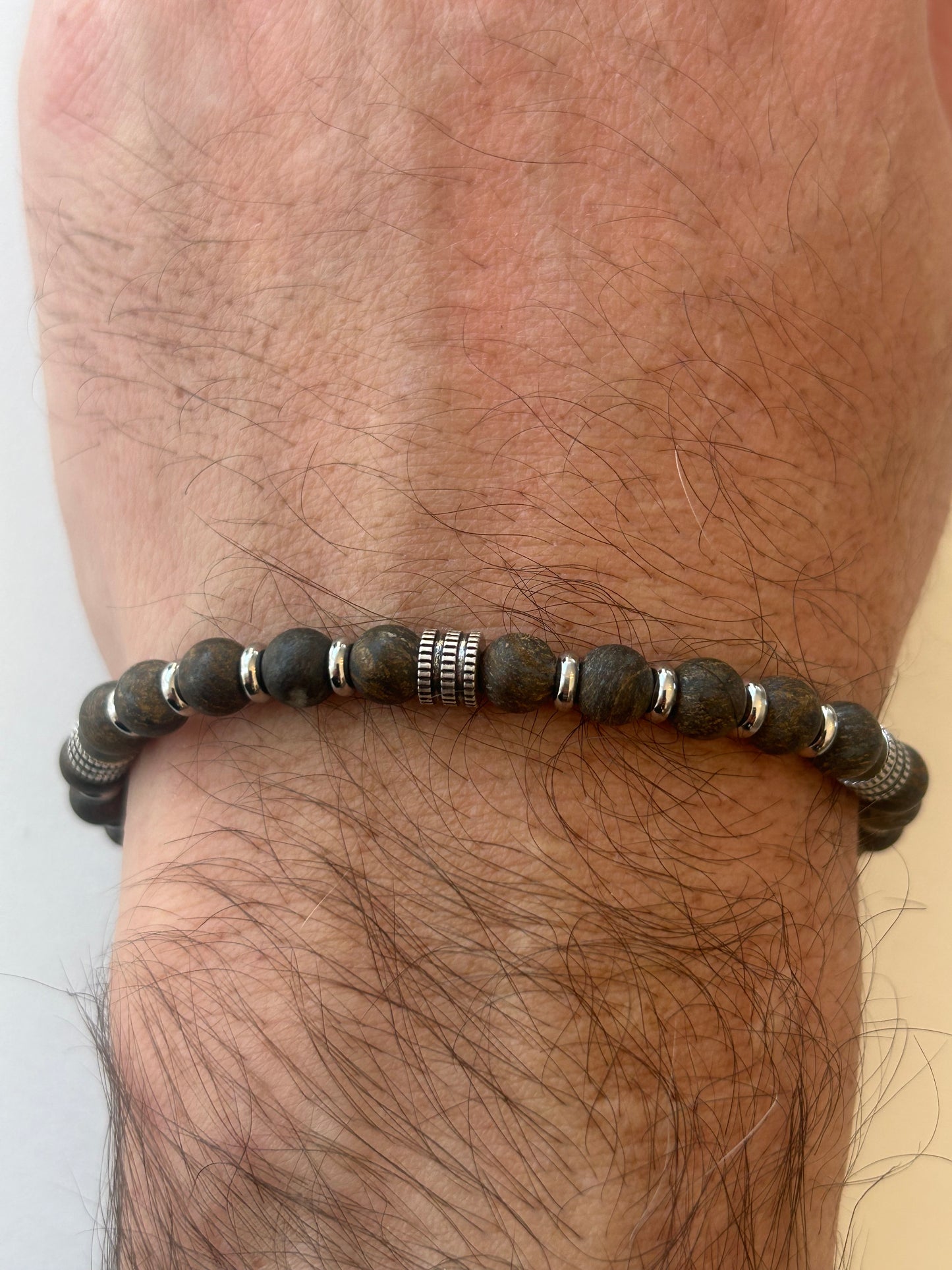 Bronzit Armband mit Stahl