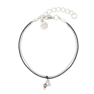 Little Charms Armband Schwarzer Diamant Silber