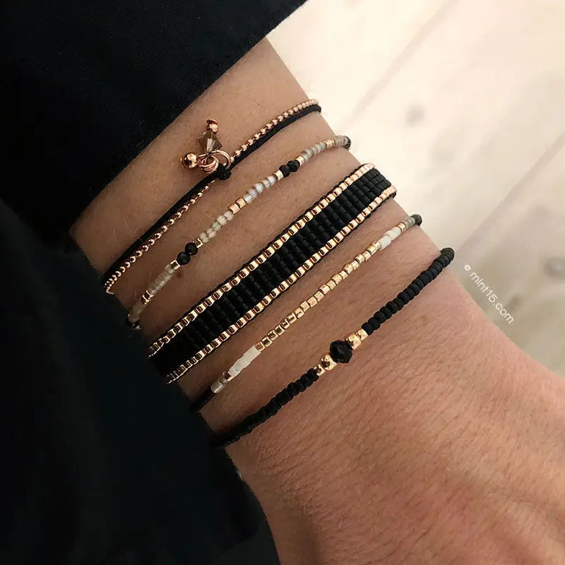 Little Charms Armband Schwarzer Diamant Rosegold