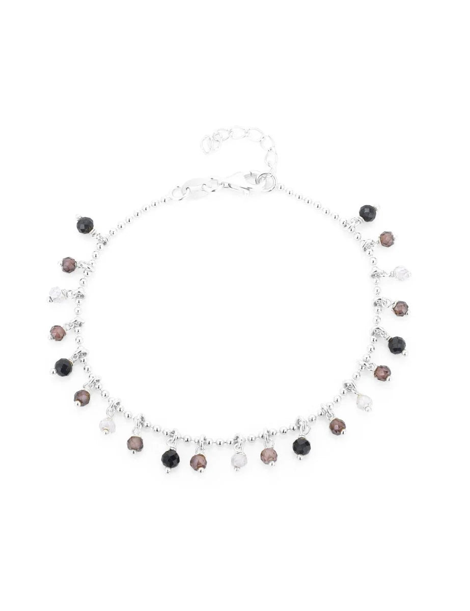 Armkette Zirkon braun-schwarz