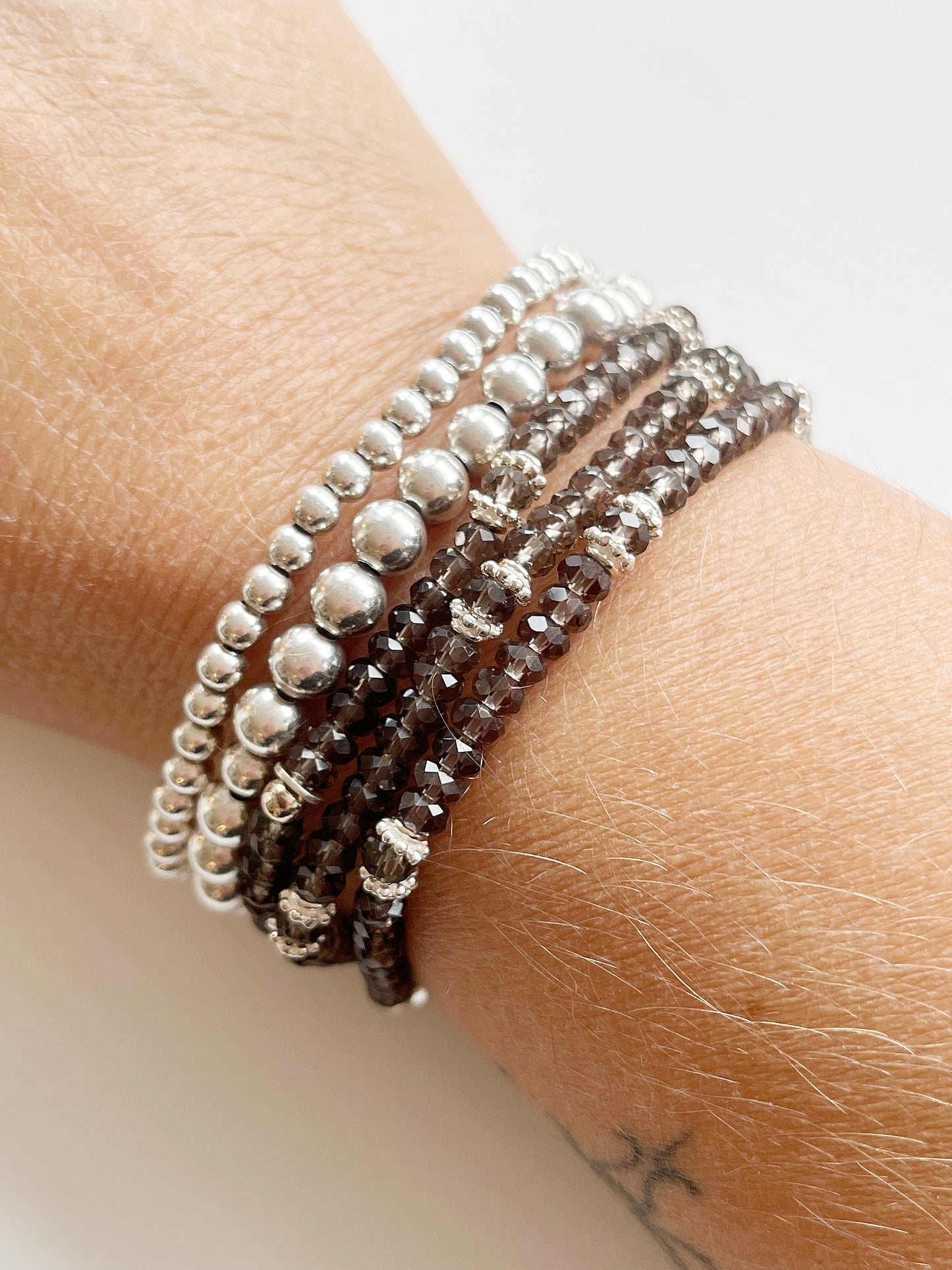 Armband Rauchquarz mit Silber