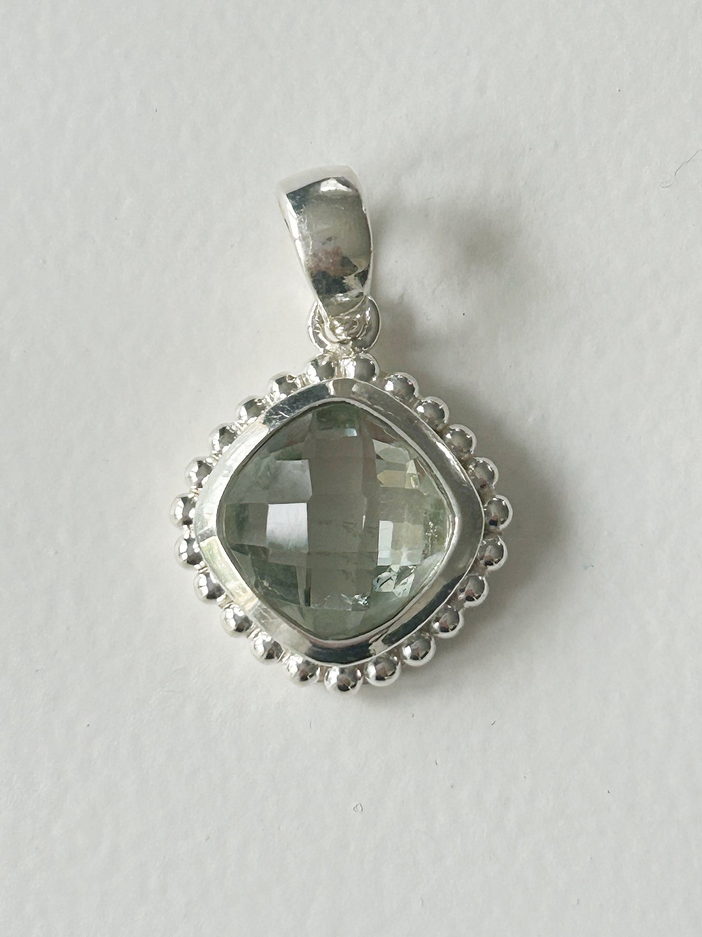 Anhänger grüner Amethyst Silber