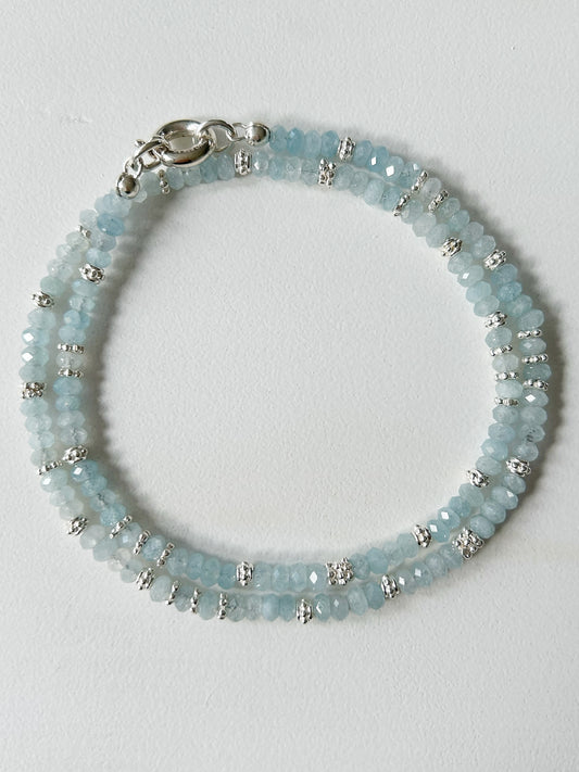 Halskette Aquamarin mit Silber