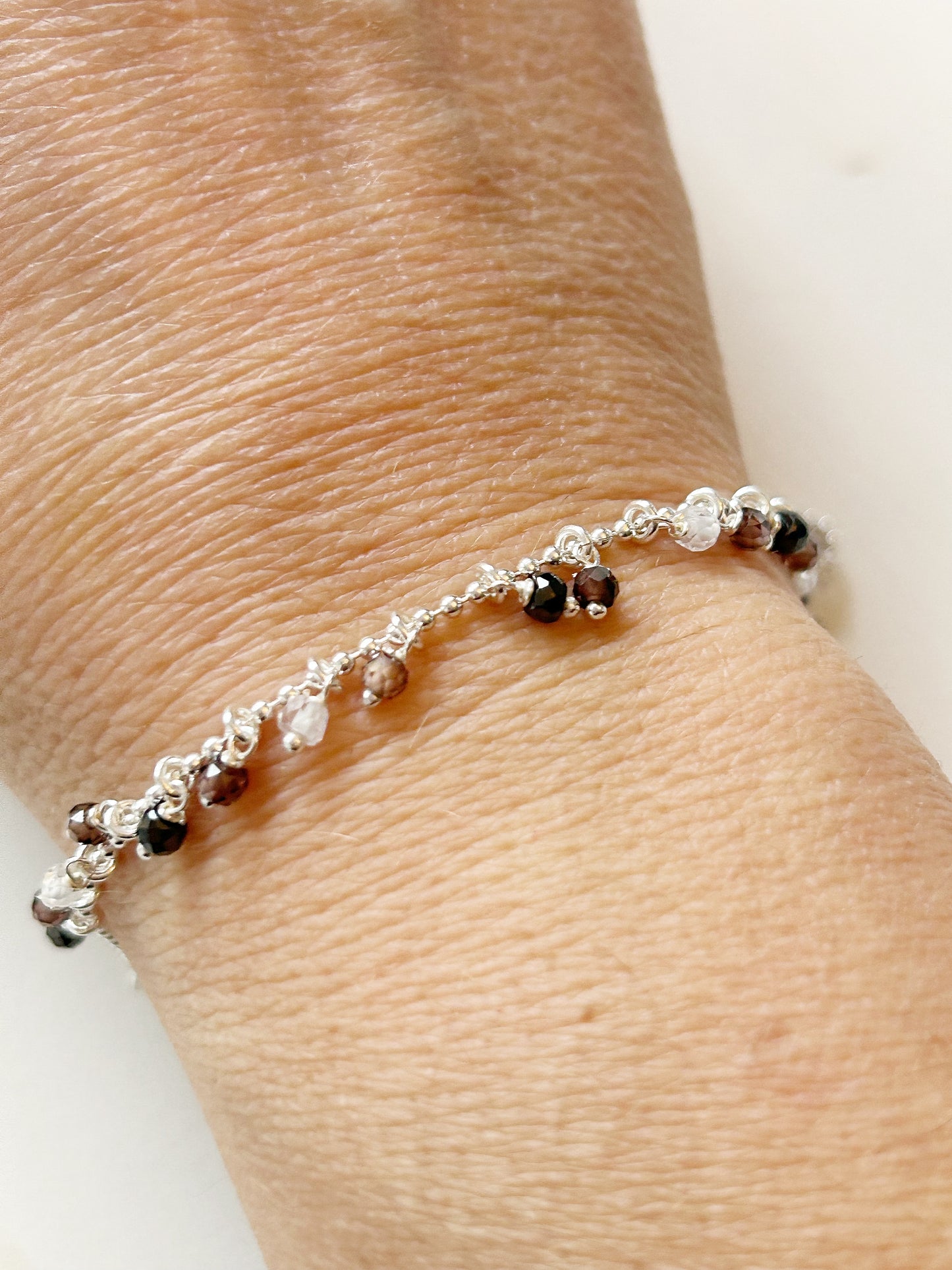 Armkette Zirkon braun-schwarz