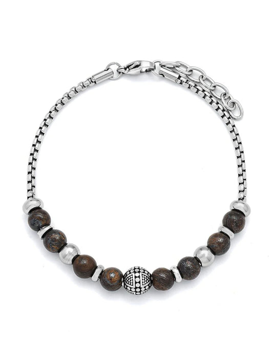 Armkette Bronzit mit Stahl