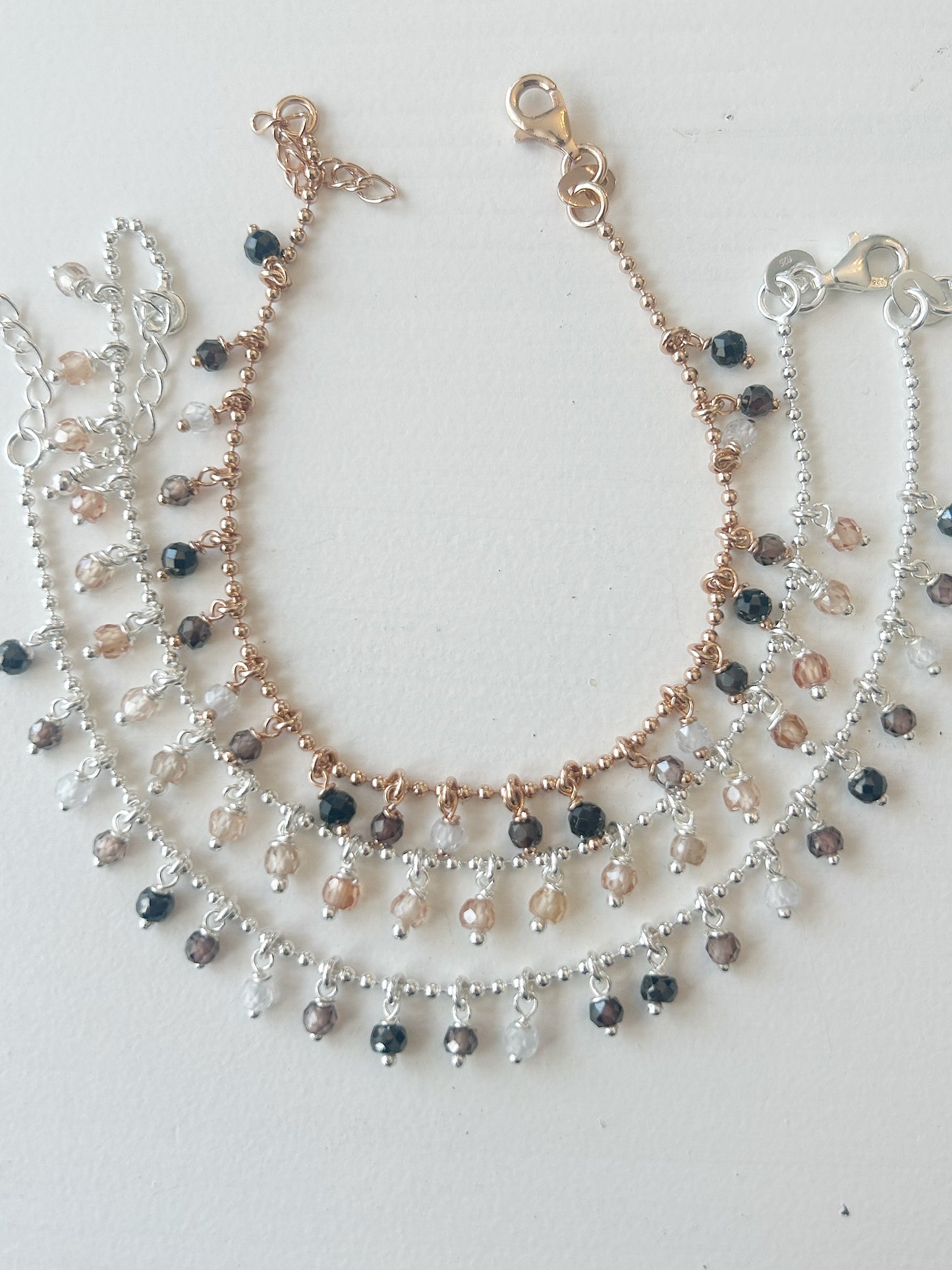 Armkette Silber Champagner-Zirkonen Anhängern