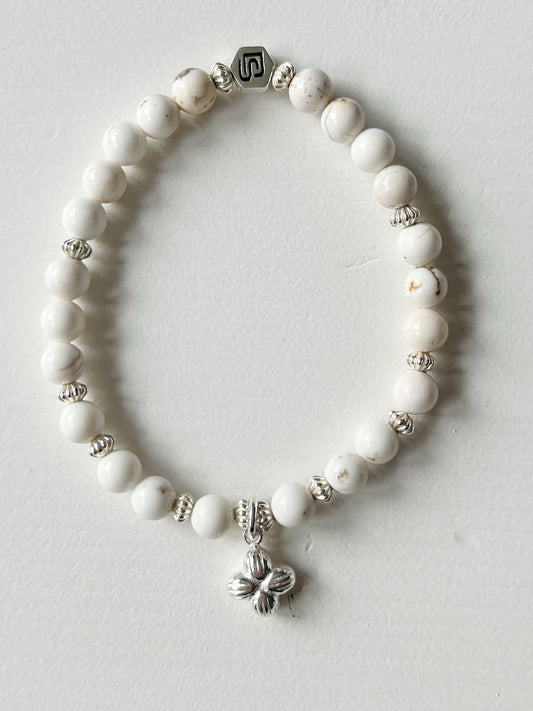 Armband Dendriten-Jaspis und Silberblüte