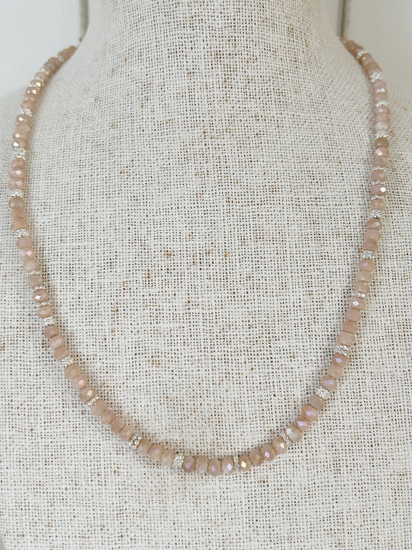 Halskette Rosenquarz Silber