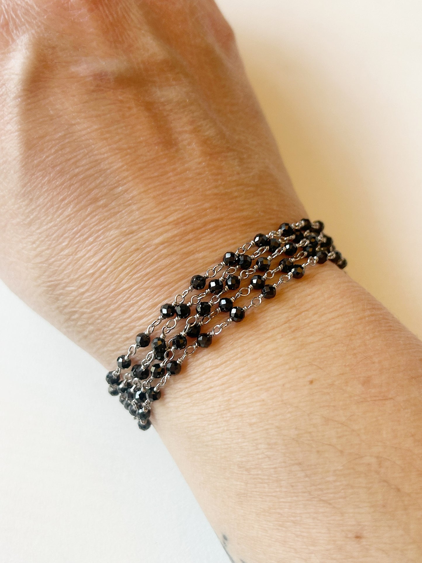 Halskette schwarzer Granat