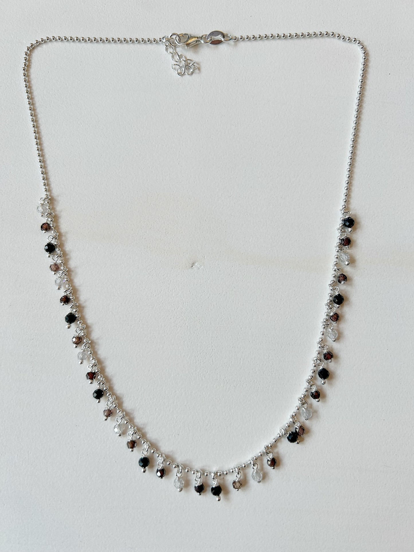 Halskette Zirkon braun-schwarz