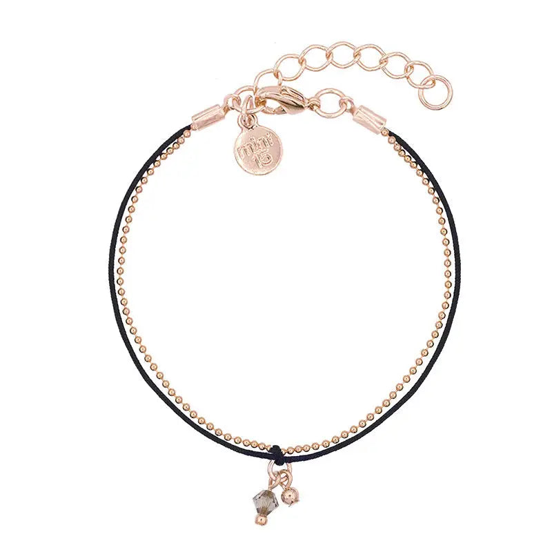 Little Charms Armband Schwarzer Diamant Rosegold