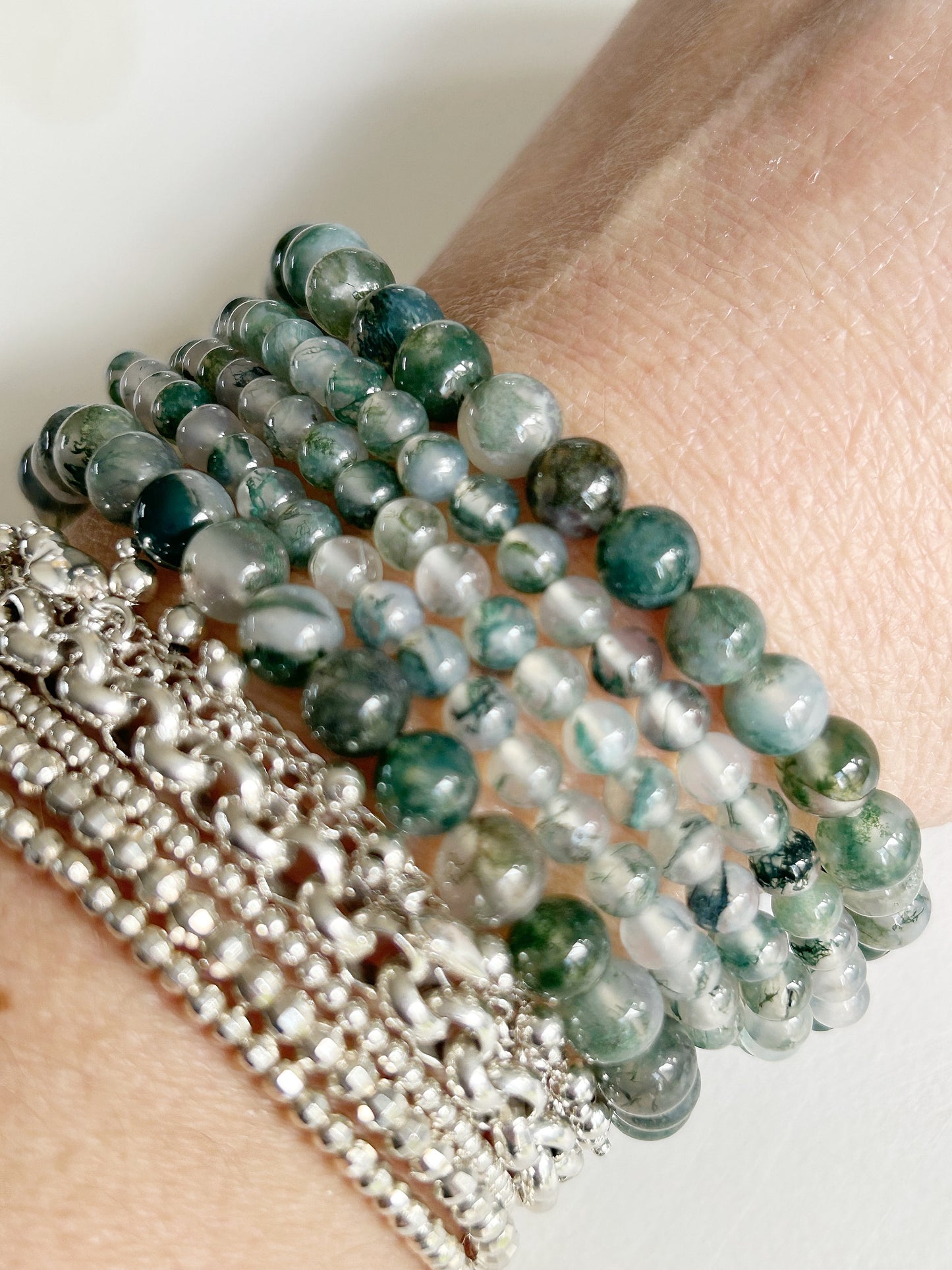 Moosachat Armband 6mm