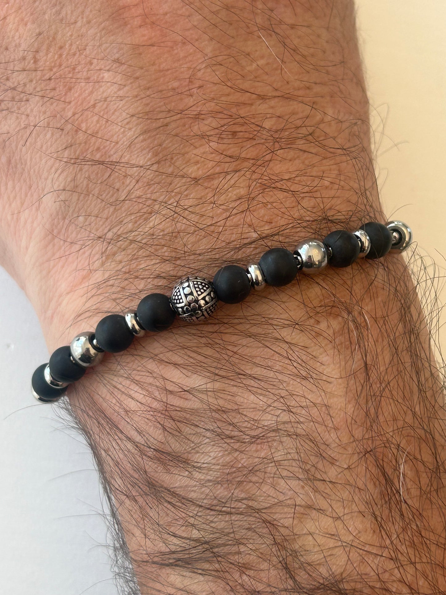 Armkette Onyx mit Stahl