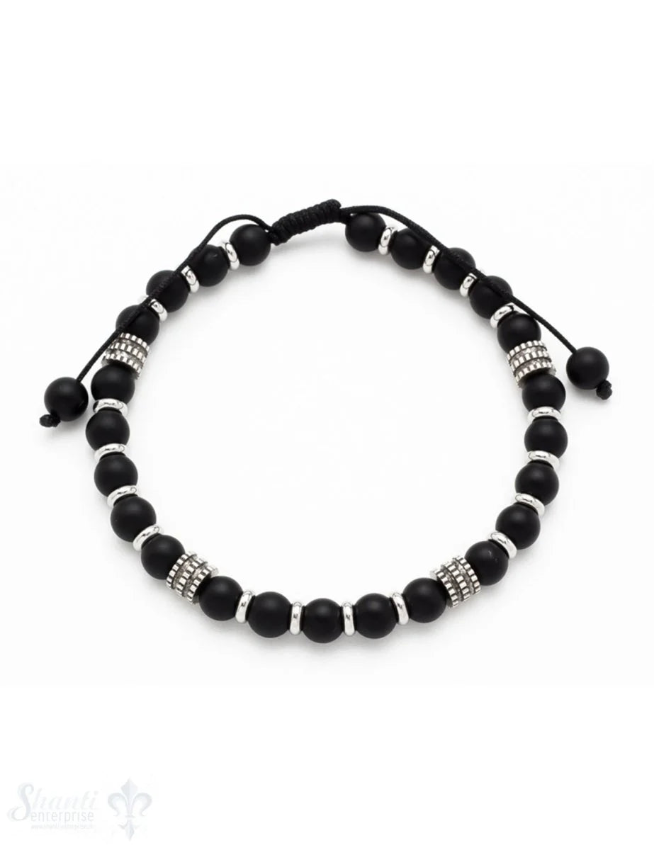 Onyx Armband mit Stahl