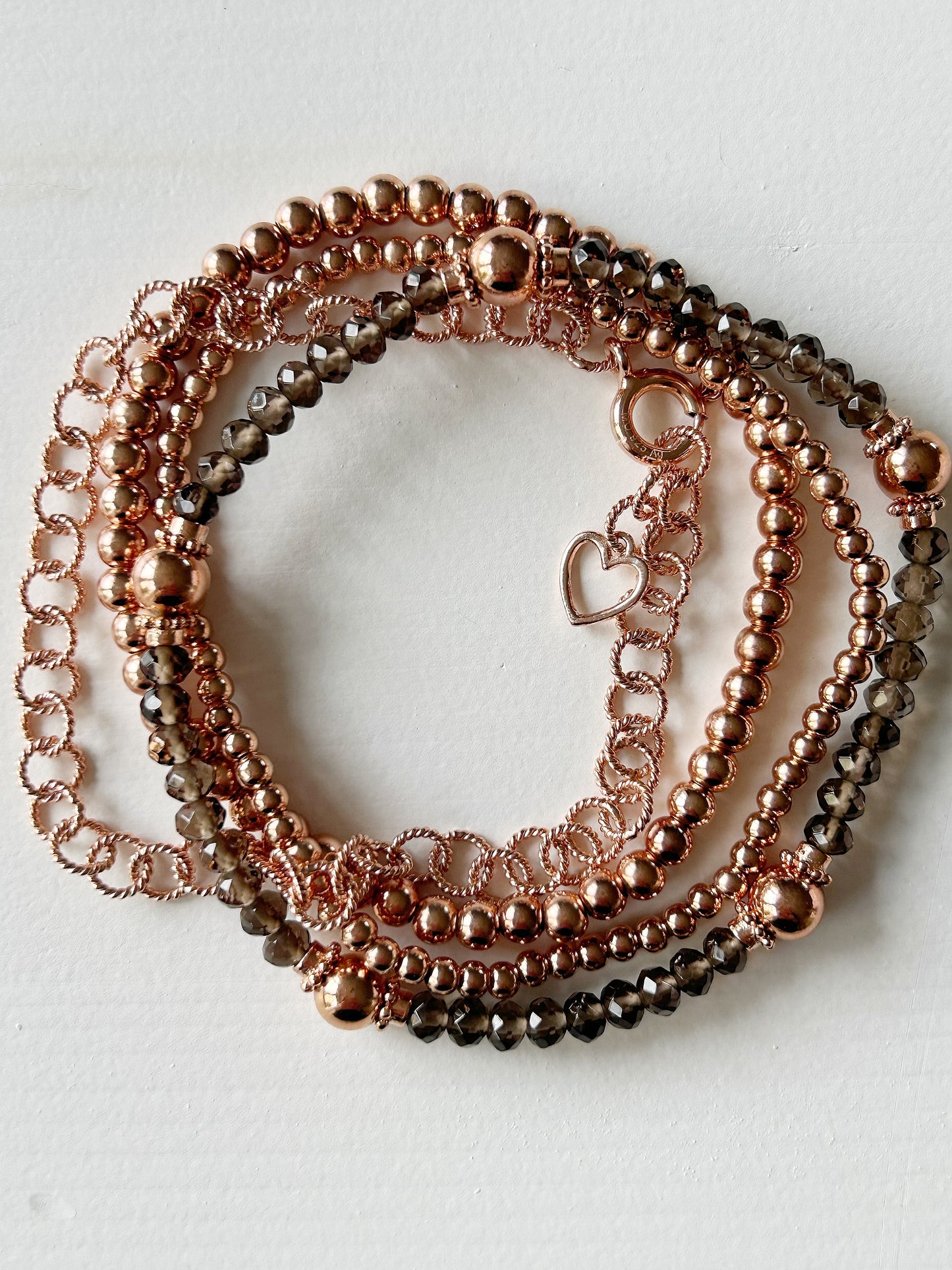 Armband Rauchquarz Rosé-Gold