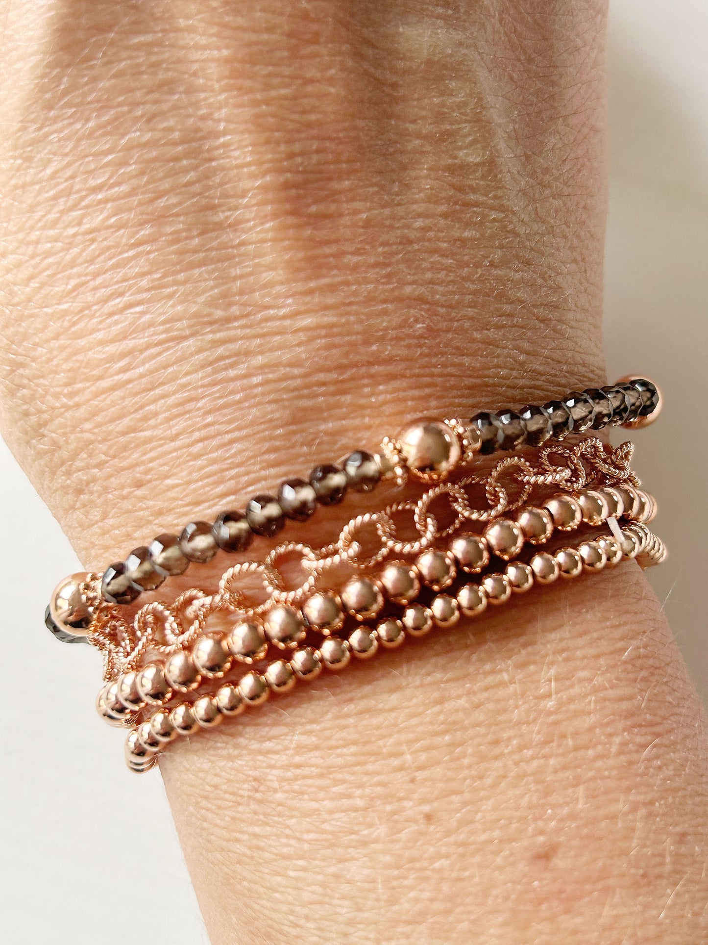 Armband Rauchquarz Rosé-Gold