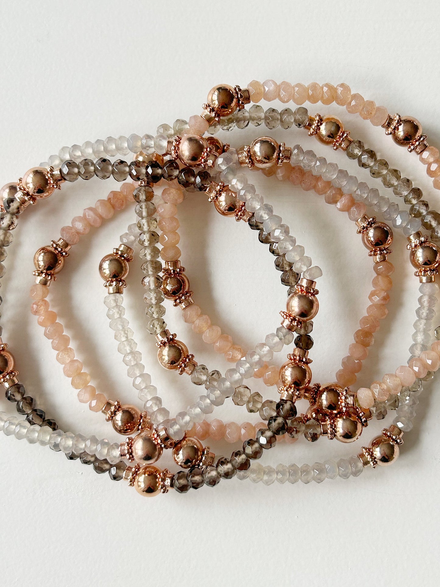 Armband Oranger-Mondstein Rosé-Gold