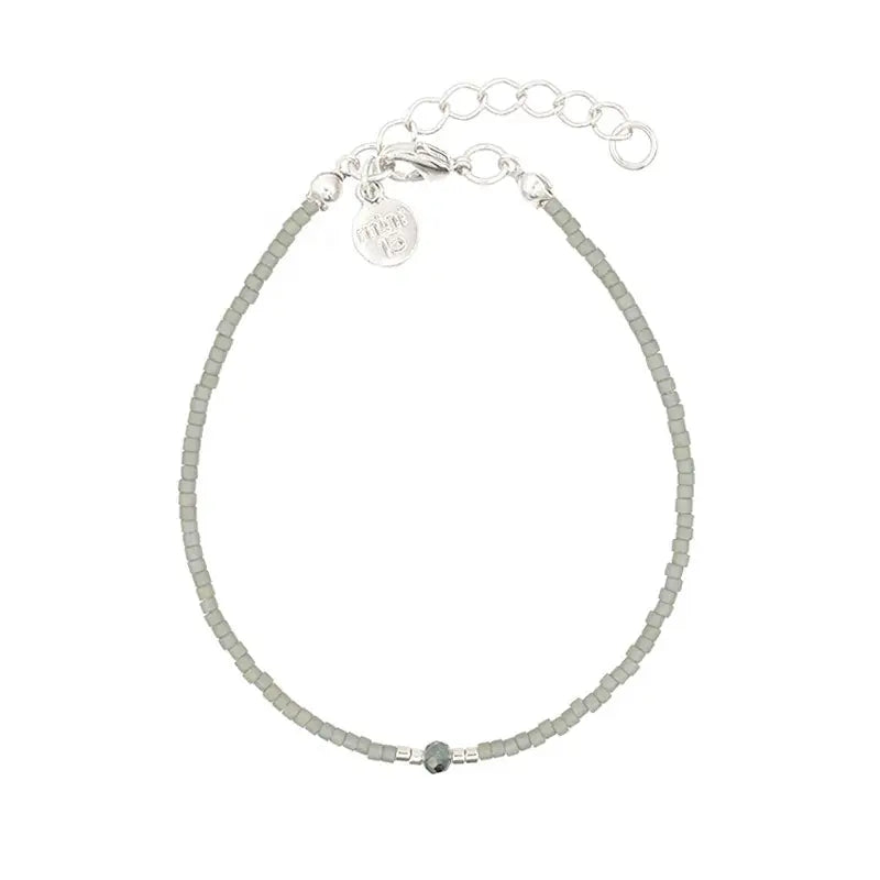 Kleines Diamantenarmband Vintage Grün Silber