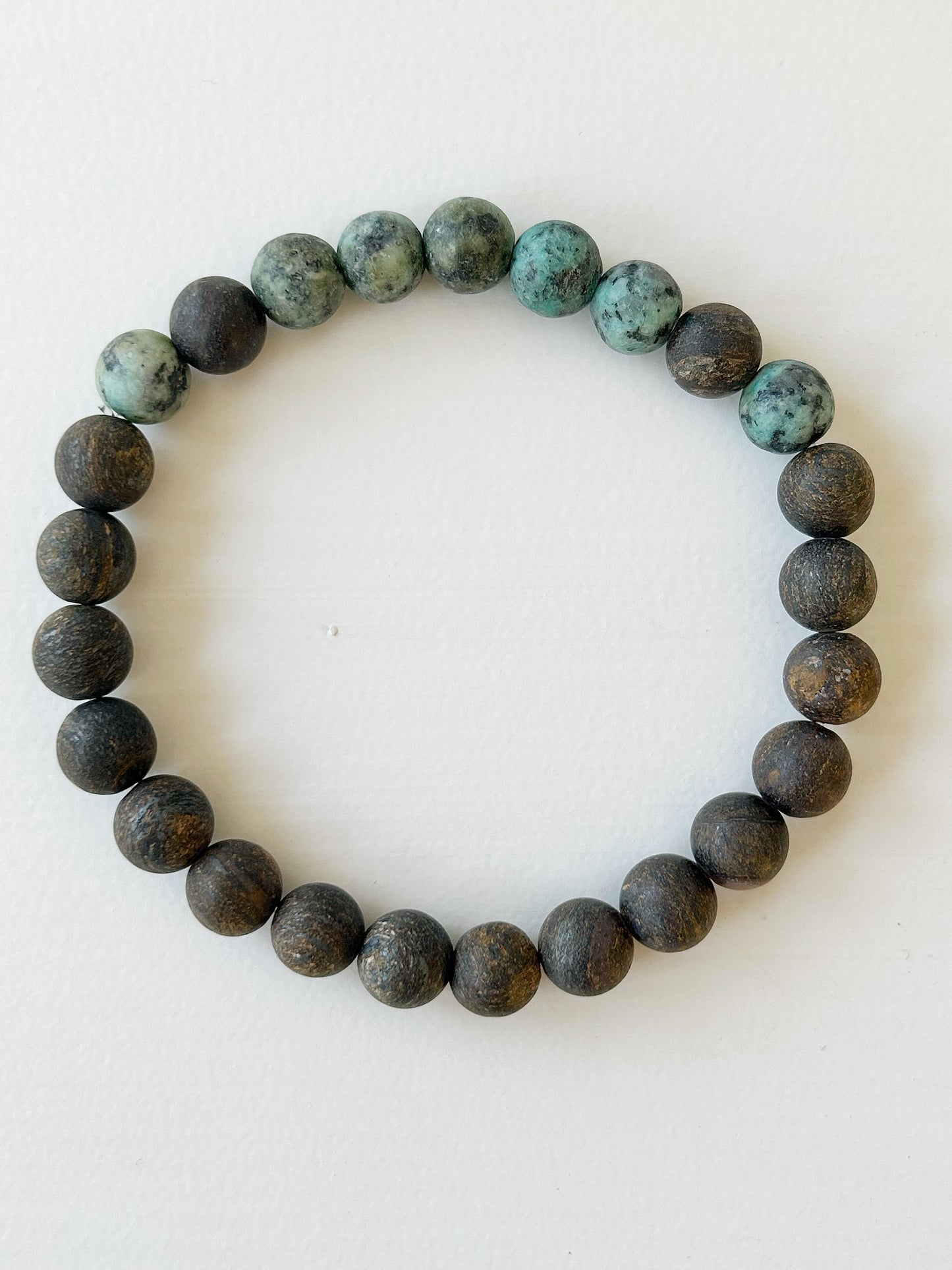 Armband afrikanischer Türkis und Bronzit