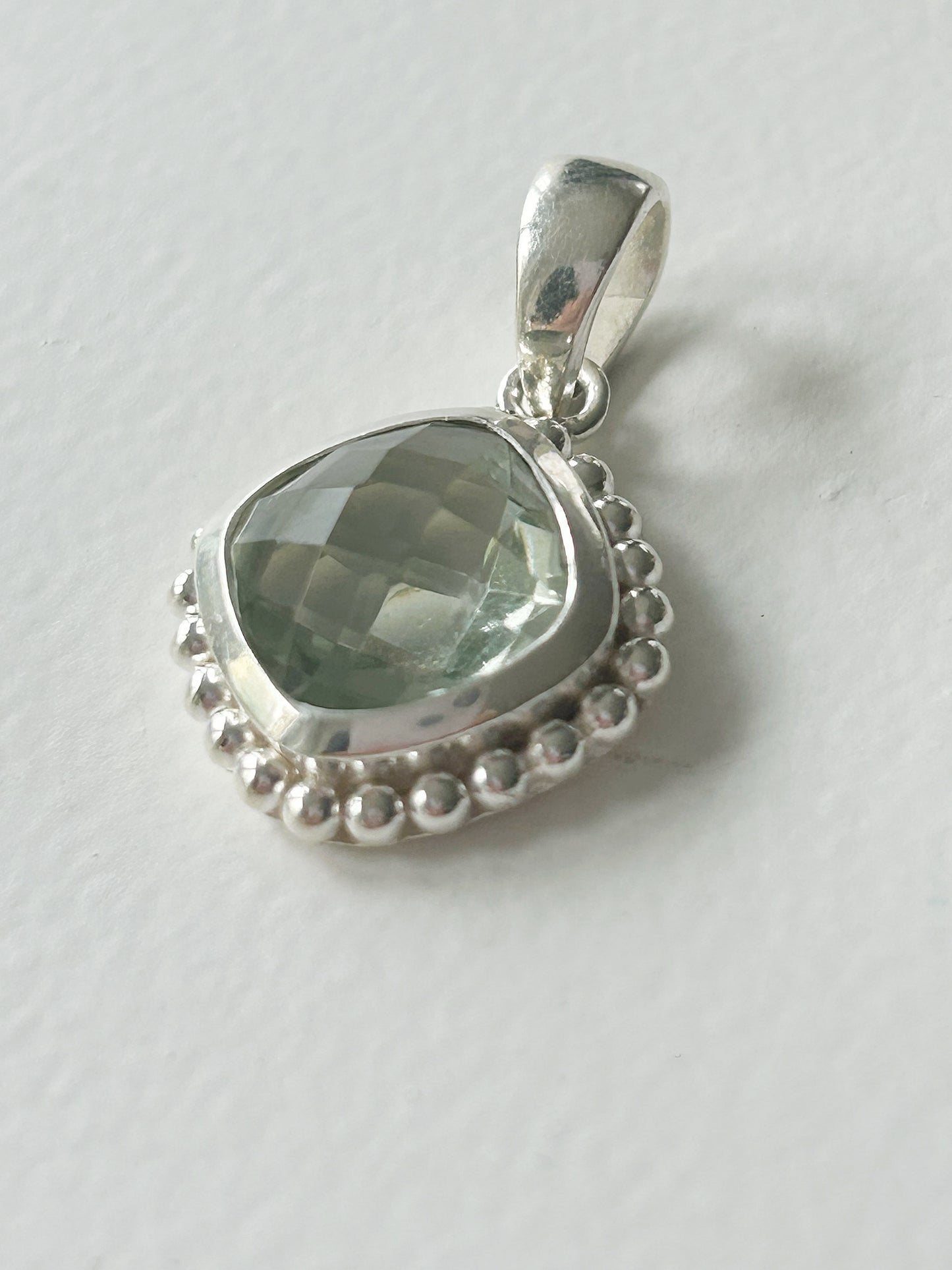 Anhänger grüner Amethyst Silber