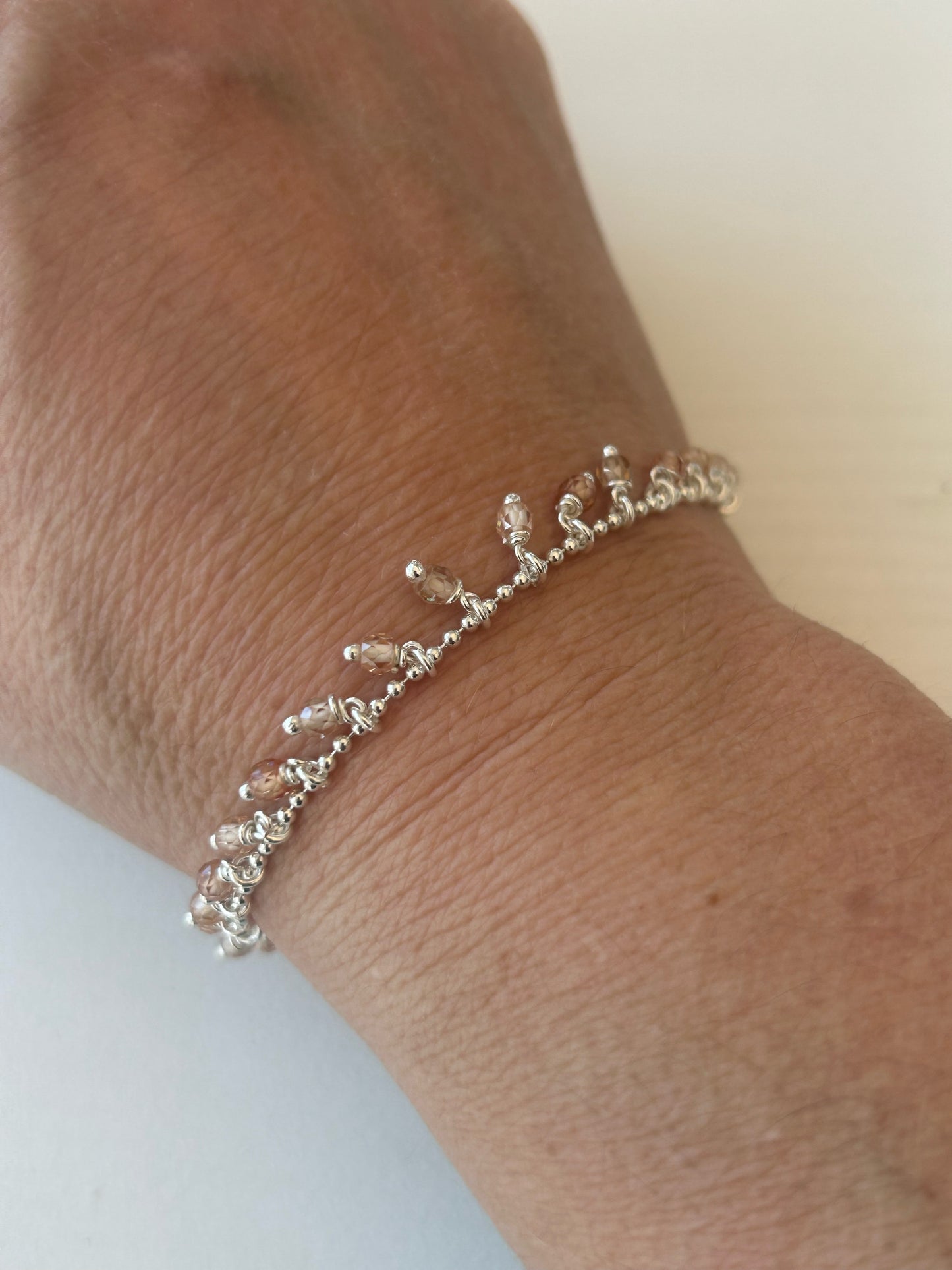 Armkette Silber Champagner-Zirkonen Anhängern