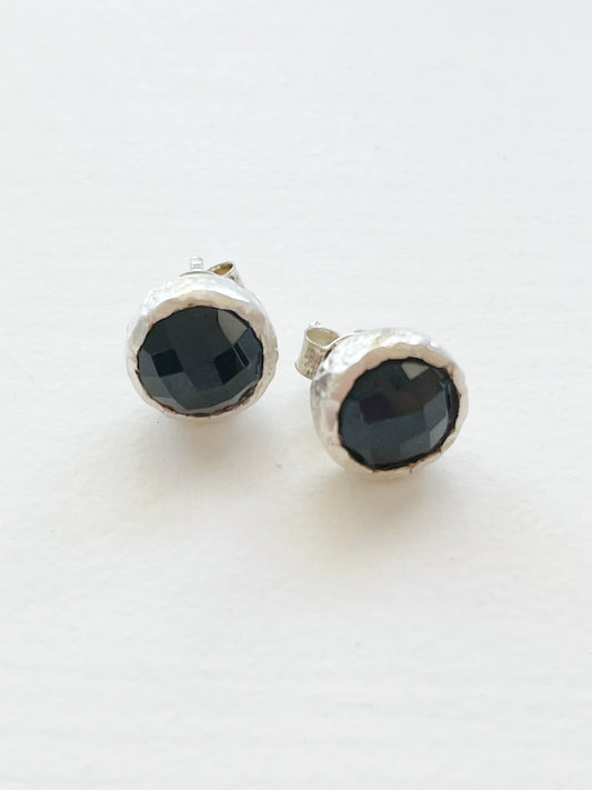Ohrstecker schwarzer Spinell Silber