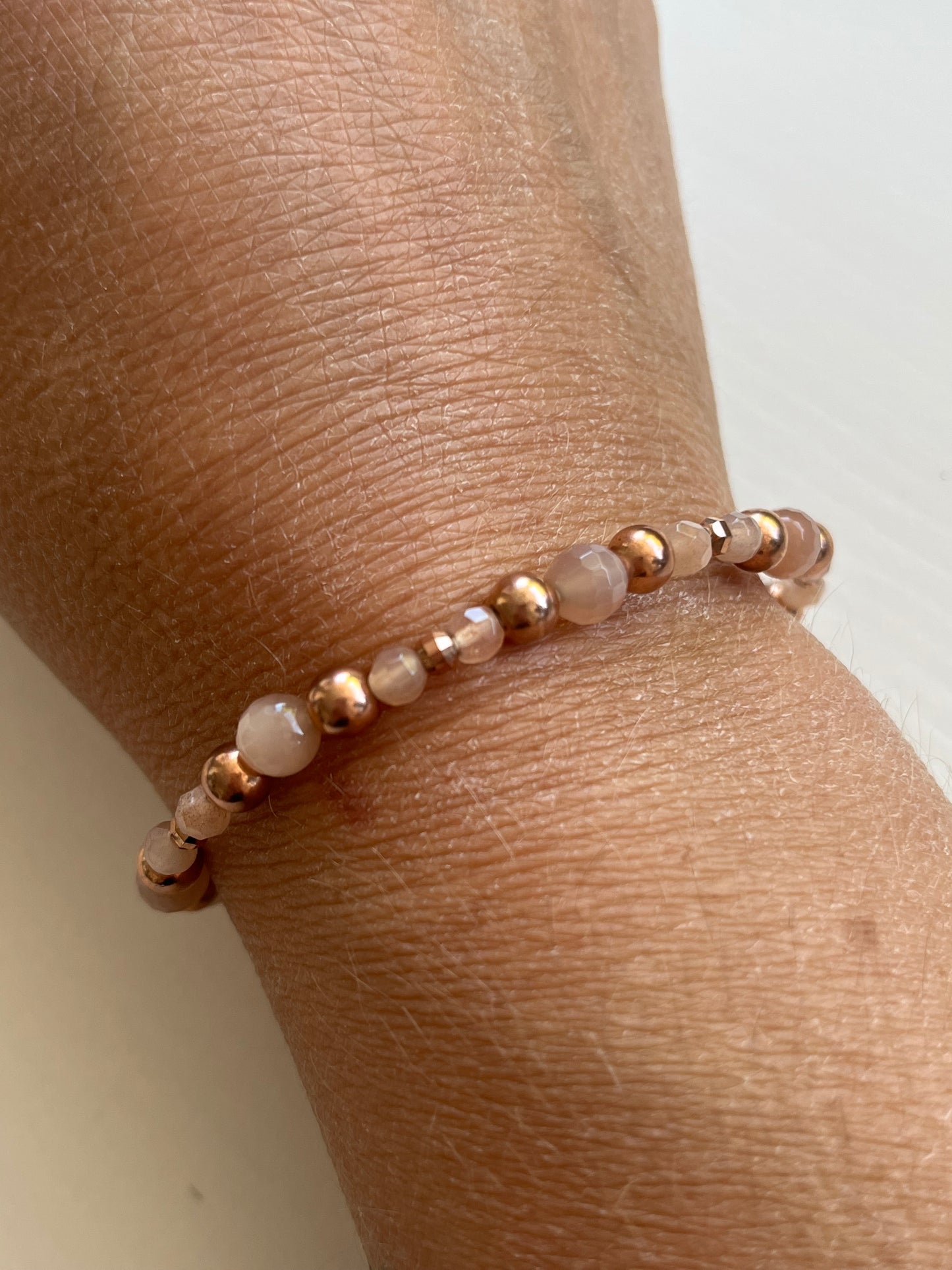 Armband Oranger-Mondstein Rosé-Gold