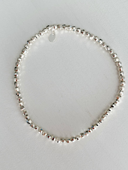 Armband Facettiert Silber 3mm