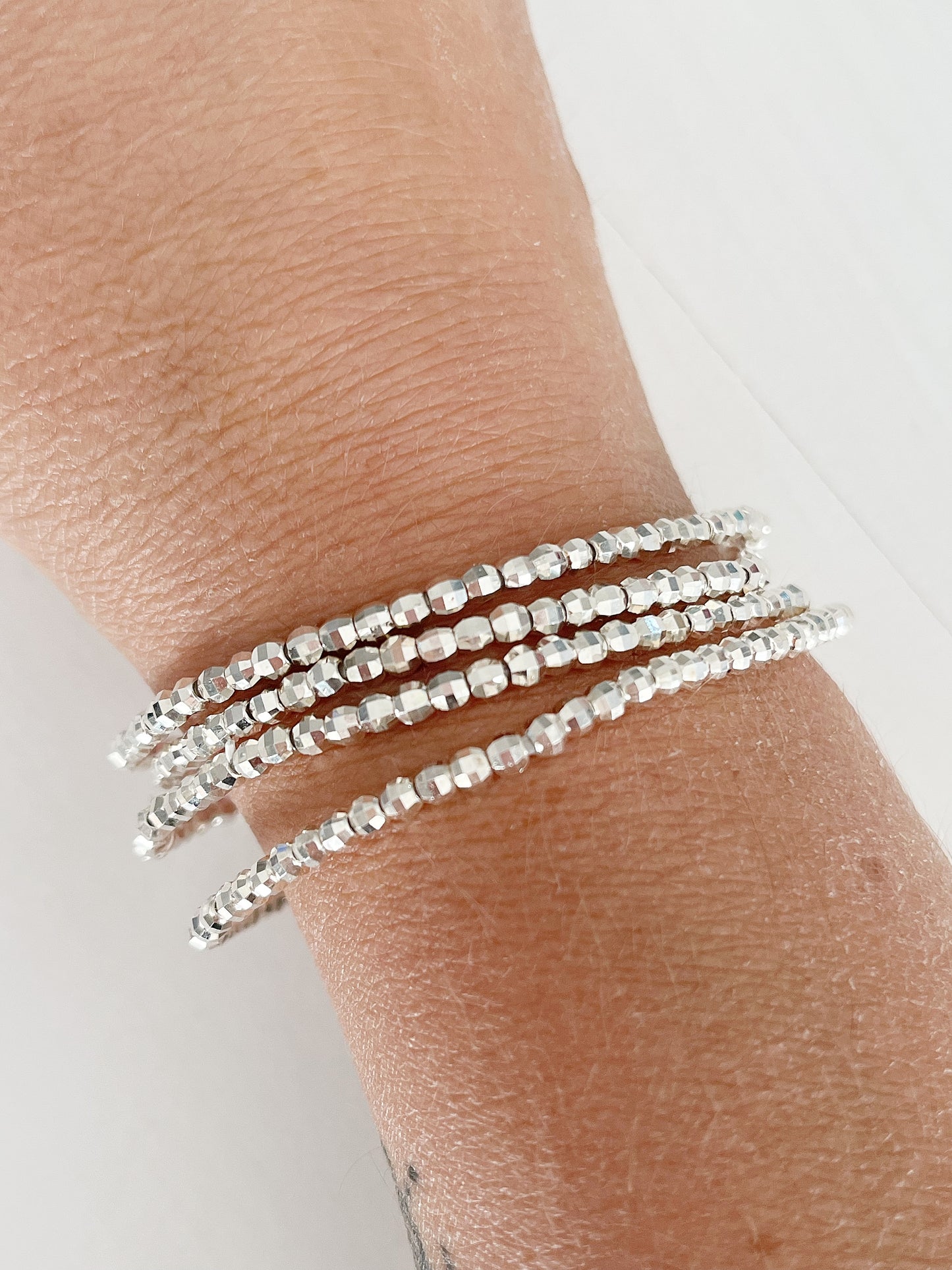 Armband Facettiert Silber 3mm