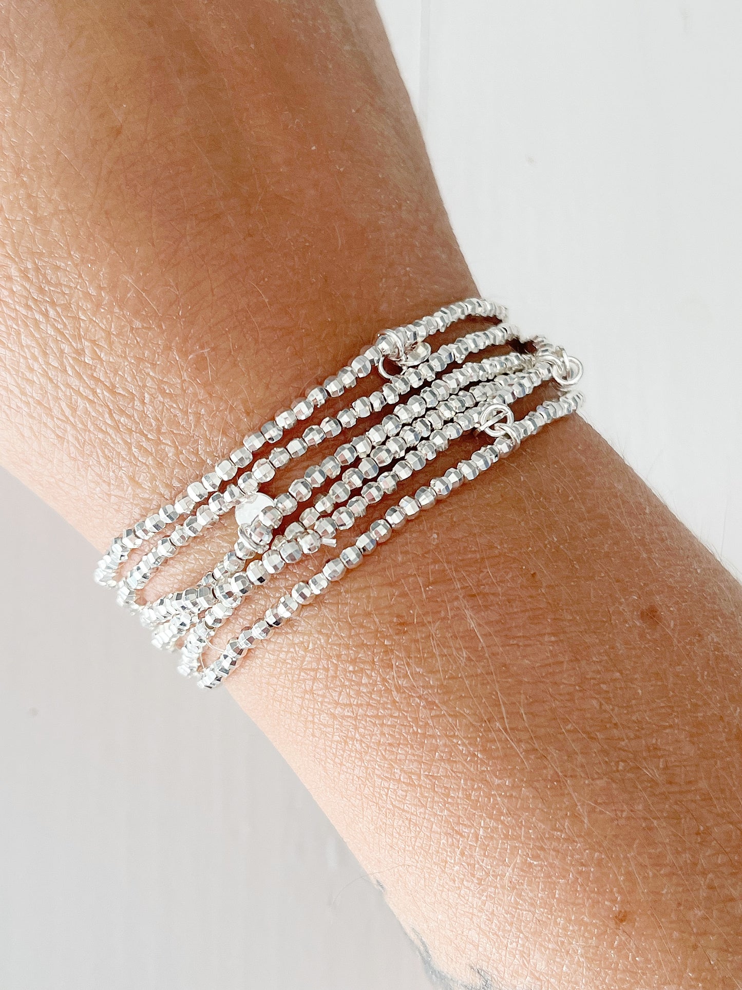 Armband Facettiert Silber 2mm