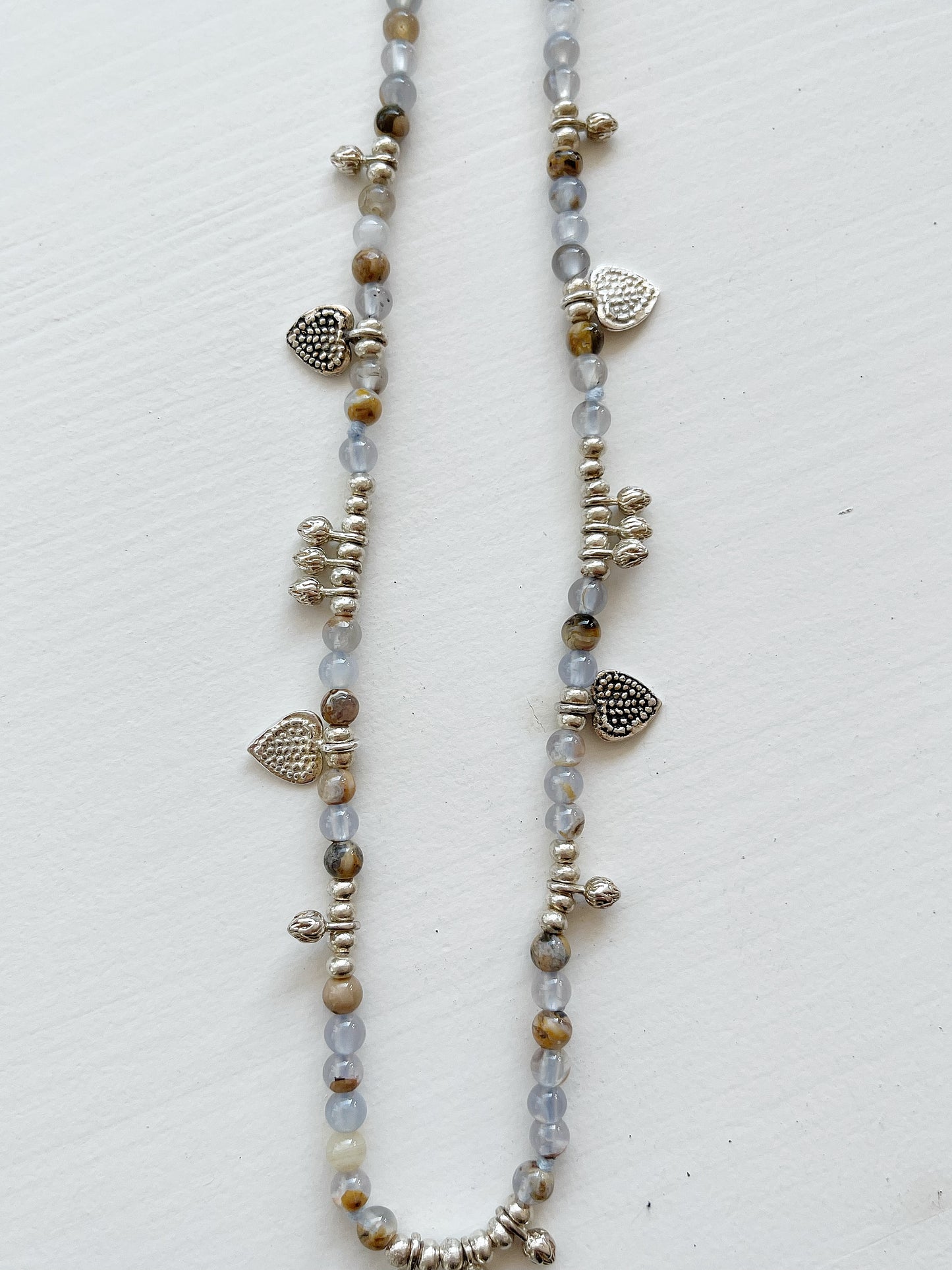 Halskette Chalcedon und Silber