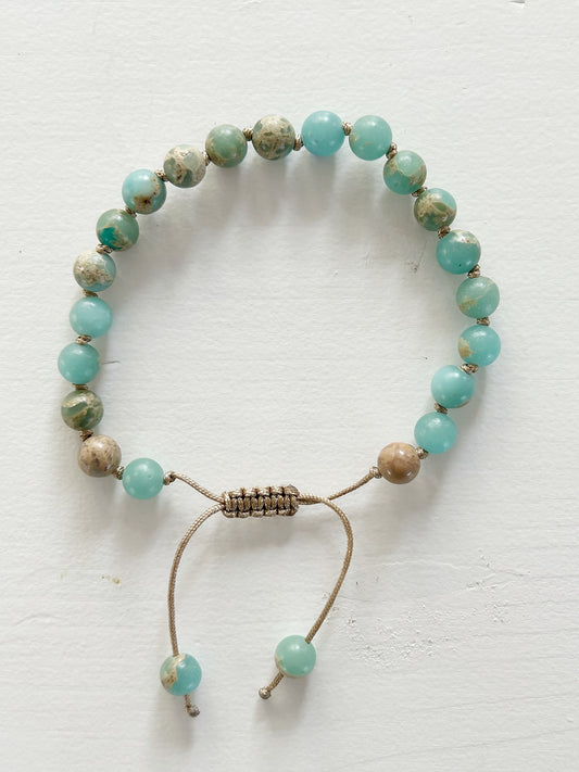 Geknüpftes Armband Aqua