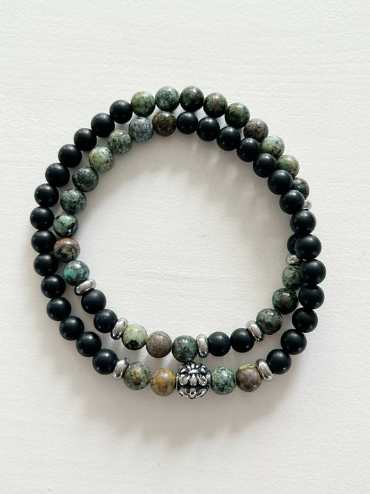 Armband 2-Reihig Afrikanischer Türkis