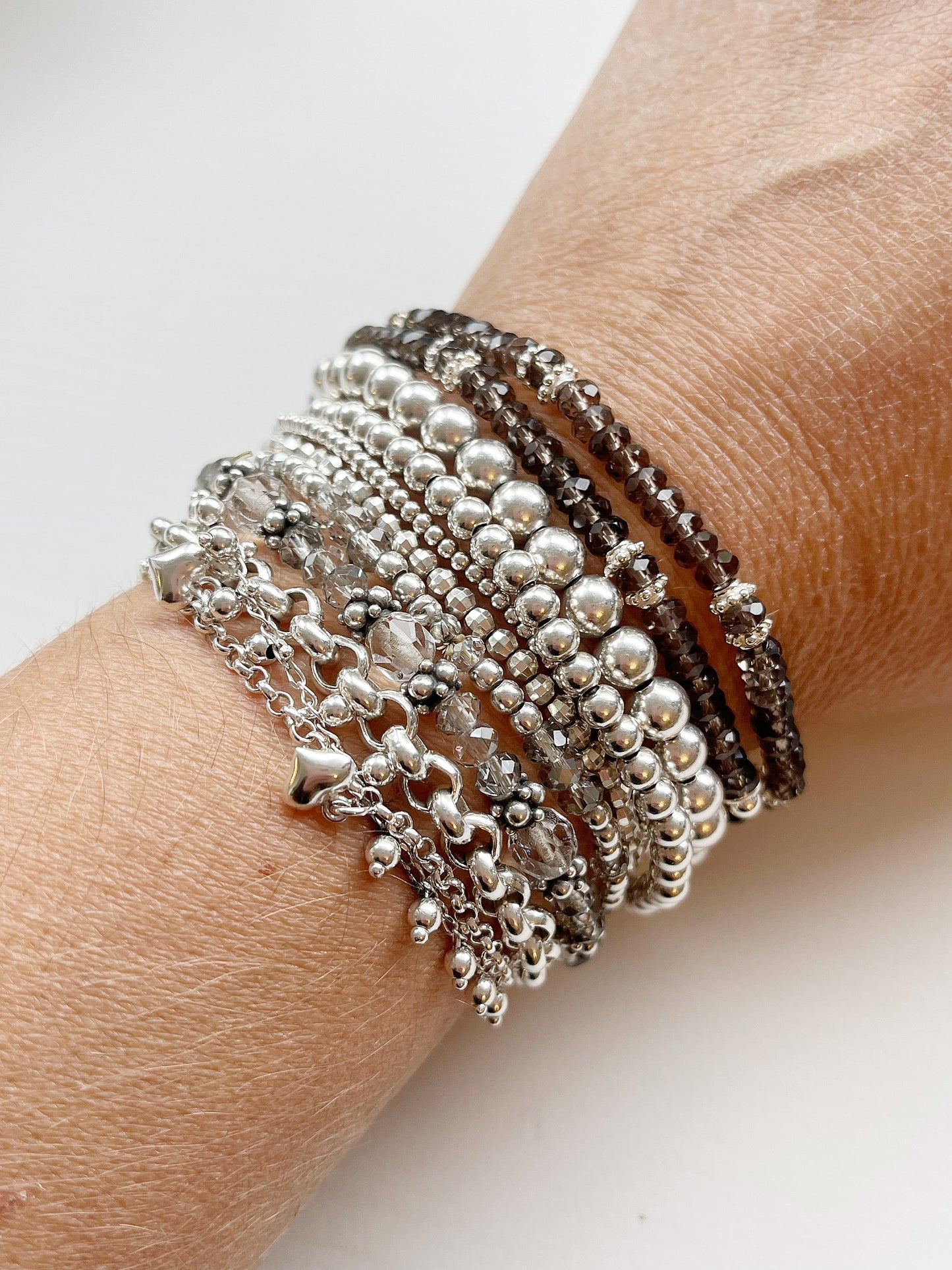Armband Rauchquarz mit Silber