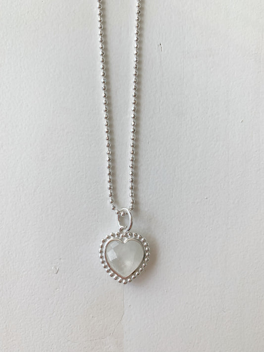 Halskette Herz Regenbogen-Mondstein