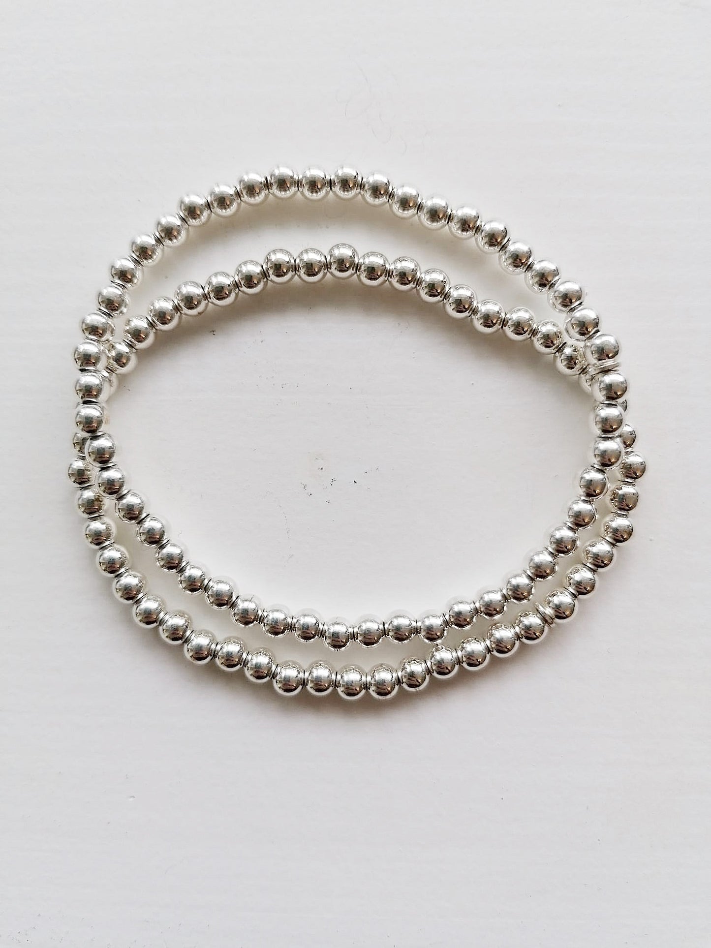 Silber Kugel Armband 4mm