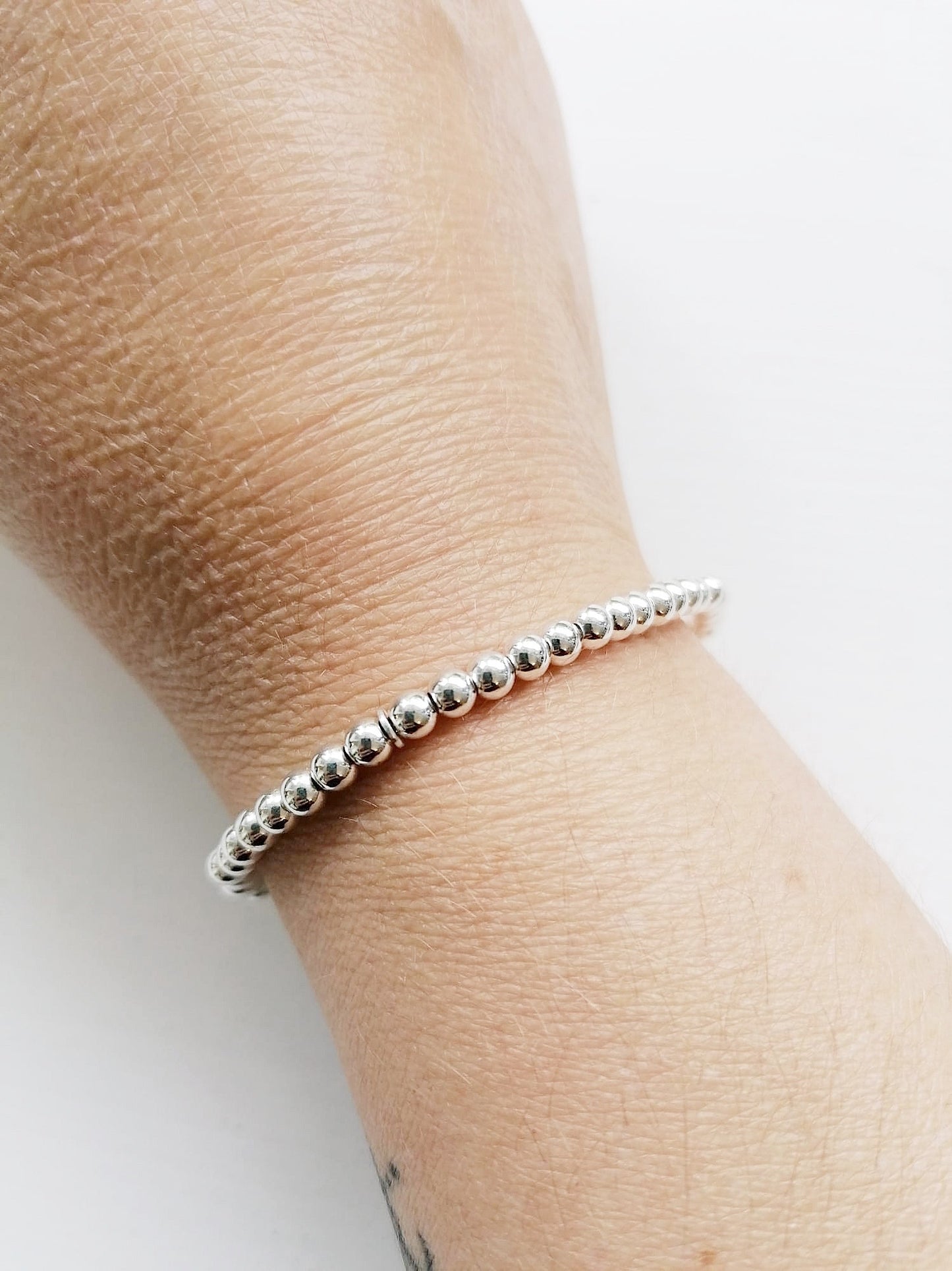 Silber Kugel Armband 4mm